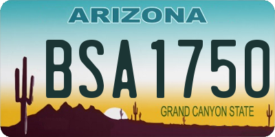 AZ license plate BSA1750