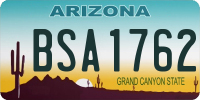 AZ license plate BSA1762