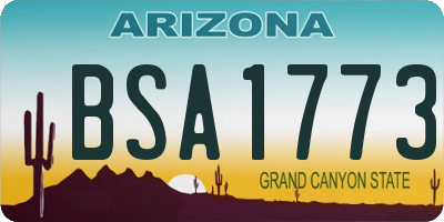 AZ license plate BSA1773