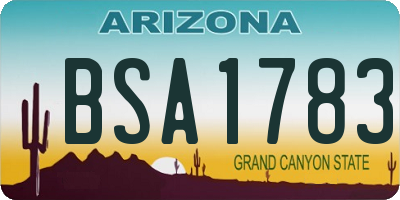 AZ license plate BSA1783