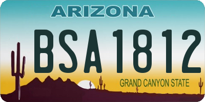 AZ license plate BSA1812
