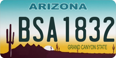 AZ license plate BSA1832