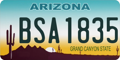 AZ license plate BSA1835