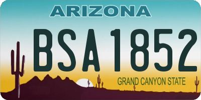AZ license plate BSA1852