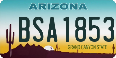 AZ license plate BSA1853