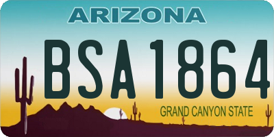 AZ license plate BSA1864