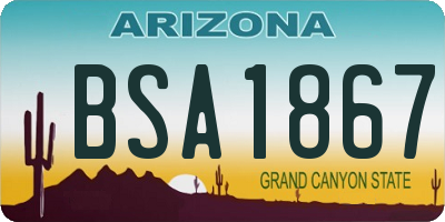 AZ license plate BSA1867