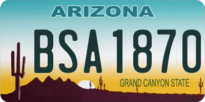 AZ license plate BSA1870