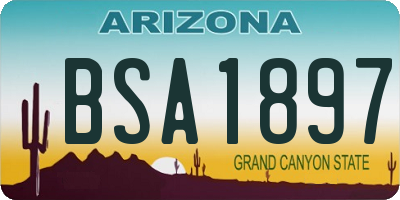 AZ license plate BSA1897
