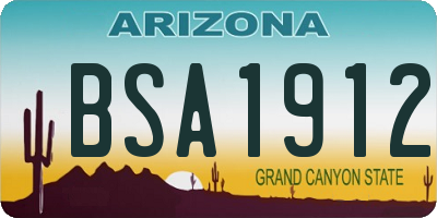 AZ license plate BSA1912