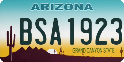 AZ license plate BSA1923