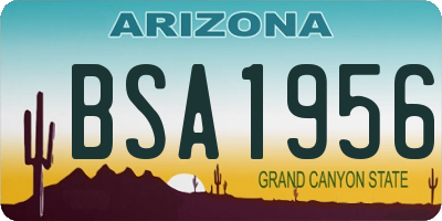 AZ license plate BSA1956