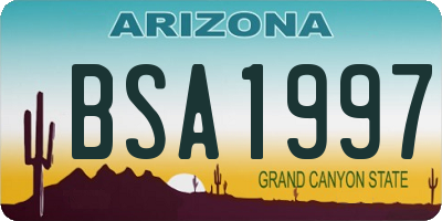 AZ license plate BSA1997