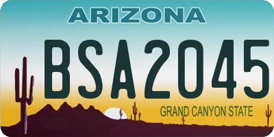 AZ license plate BSA2045