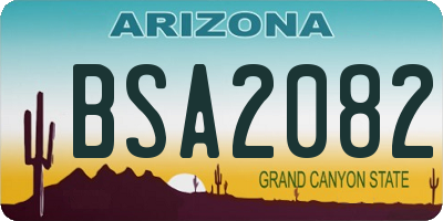 AZ license plate BSA2082