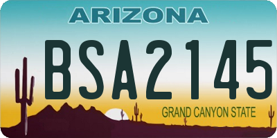 AZ license plate BSA2145