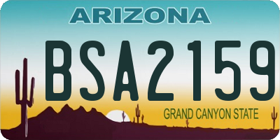 AZ license plate BSA2159