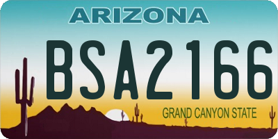 AZ license plate BSA2166