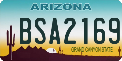 AZ license plate BSA2169