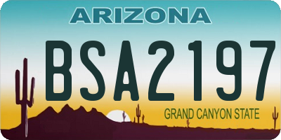 AZ license plate BSA2197