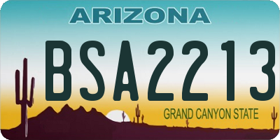 AZ license plate BSA2213