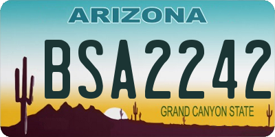 AZ license plate BSA2242