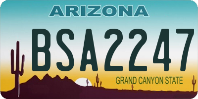 AZ license plate BSA2247