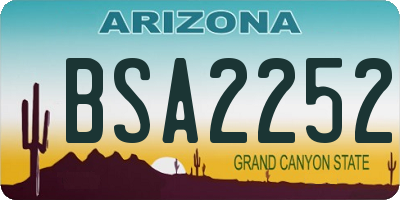 AZ license plate BSA2252