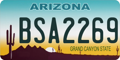 AZ license plate BSA2269