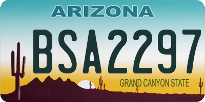 AZ license plate BSA2297