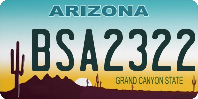 AZ license plate BSA2322