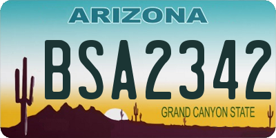 AZ license plate BSA2342