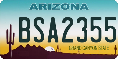 AZ license plate BSA2355
