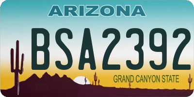 AZ license plate BSA2392