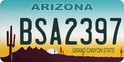 AZ license plate BSA2397