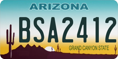 AZ license plate BSA2412
