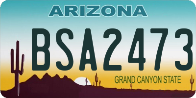 AZ license plate BSA2473