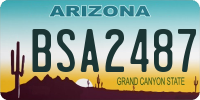 AZ license plate BSA2487