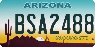 AZ license plate BSA2488