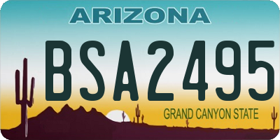 AZ license plate BSA2495