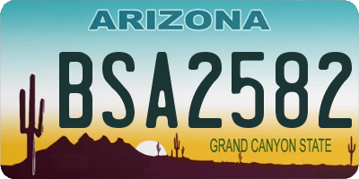 AZ license plate BSA2582