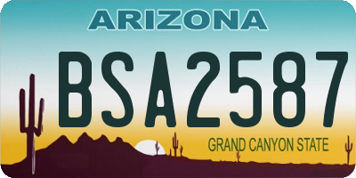 AZ license plate BSA2587