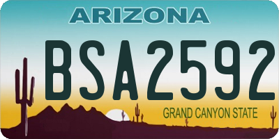 AZ license plate BSA2592