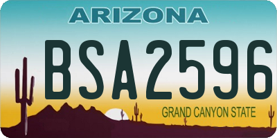 AZ license plate BSA2596