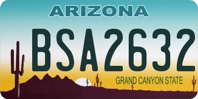 AZ license plate BSA2632