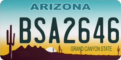 AZ license plate BSA2646