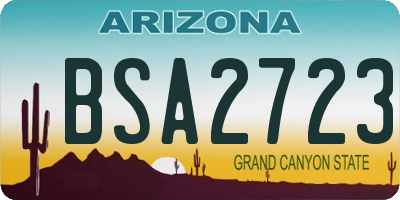 AZ license plate BSA2723