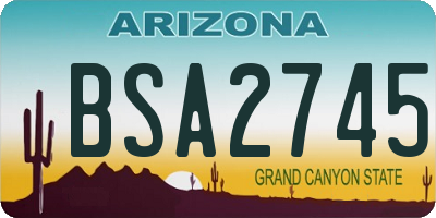 AZ license plate BSA2745