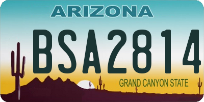 AZ license plate BSA2814