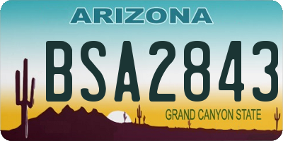 AZ license plate BSA2843